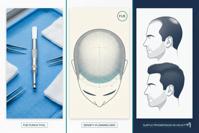 FUE Hair Transplant before and after case study collage